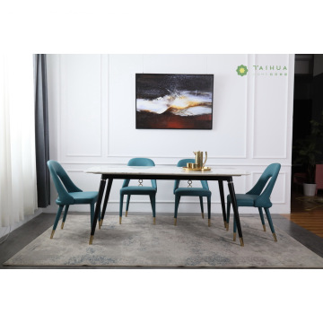 Dining Room with Marble Top and Metal Frame